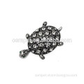 Wholesale 5*2.8cm Antique Silver Colored Crystal Turtle Brooch